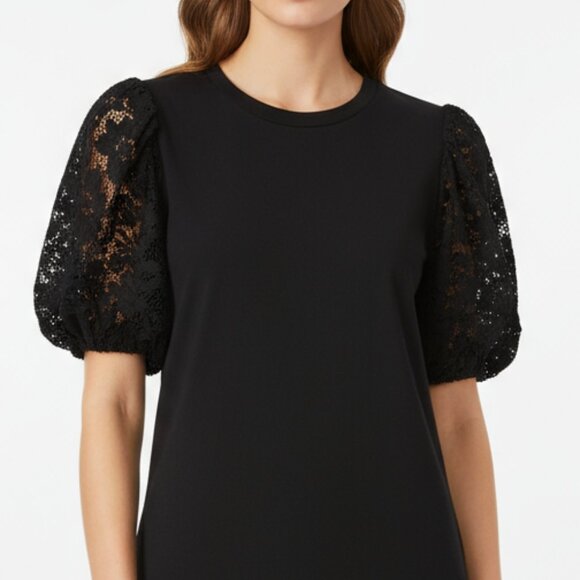 Pomander Place / Tuckernuck black top with eyelet puff sleeves M - Picture 3 of 8